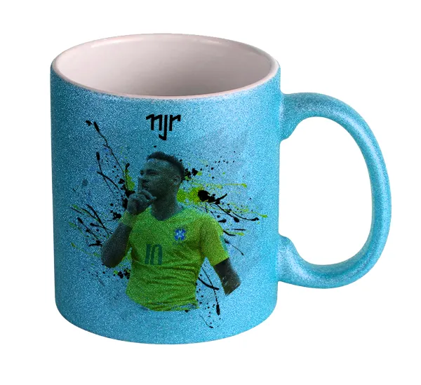 Neymar JR — Κούπα Σιέλ Glitter που γυαλίζει, κεραμική, 330ml