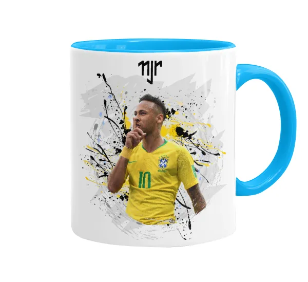 Neymar JR — Κούπα χρωματιστή γαλάζια, κεραμική, 330ml