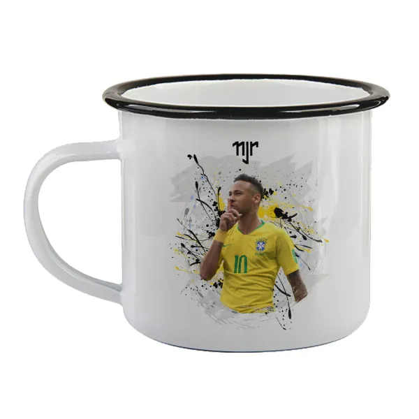 Neymar JR — Enamel mug with black rim, 360ml