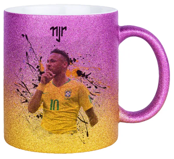 Neymar JR — Κούπα Χρυσή/Ροζ Glitter, κεραμική, 330ml