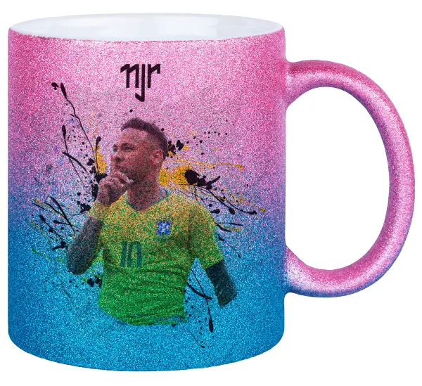 Neymar JR — Κούπα Χρυσή/Μπλε Glitter, κεραμική, 330ml