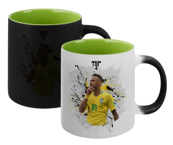 Neymar JR — Magic mug with green interior, ceramic, 330ml, changes colour with hot drinks