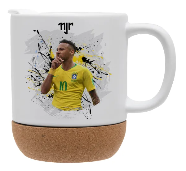 Neymar JR — Κούπα, κεραμική με βάση φελού και καπάκι (ΜΑΤ), 330ml