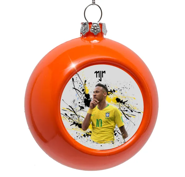 Neymar JR — Στολίδι Χριστουγεννιάτικη μπάλα δένδρου Πορτοκαλί 8cm