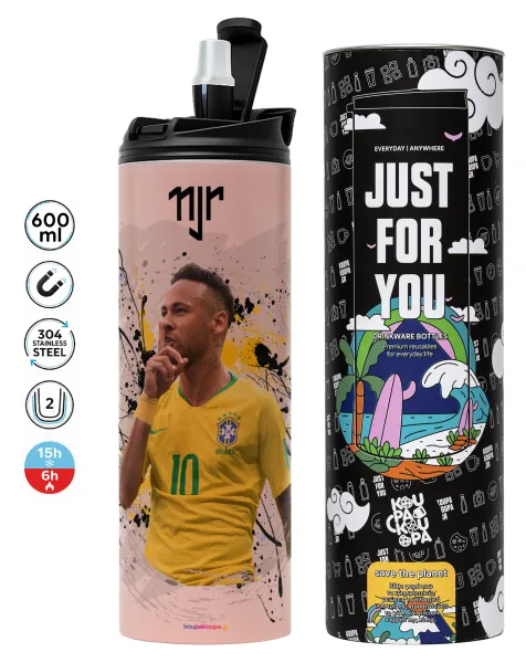 Neymar JR — Tumbler ποτήρι θερμό ΡΟΖ από ανοξείδωτο ατσάλι 600ml