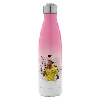 Neymar JR, Μεταλλικό παγούρι θερμός Ροζ/Λευκό (Stainless steel), διπλού τοιχώματος, 500ml