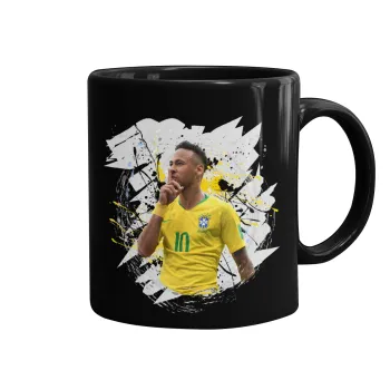 Neymar JR, Mug black, ceramic, 330ml