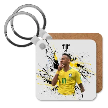 Neymar JR, Μπρελόκ Ξύλινο τετράγωνο MDF