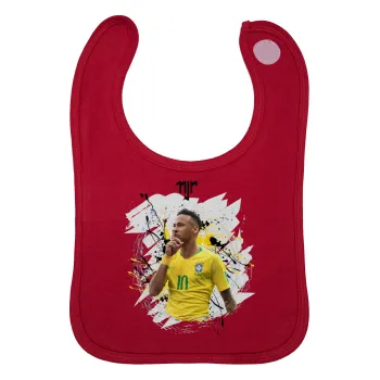 Neymar JR, Σαλιάρα με Σκρατς Κόκκινη 100% Organic Cotton (0-18 months)