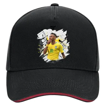 Neymar JR, DRILL Adult Ultimate Hat BLACK/RED, (100% COTTON, ADULT, UNISEX, ONE SIZE)