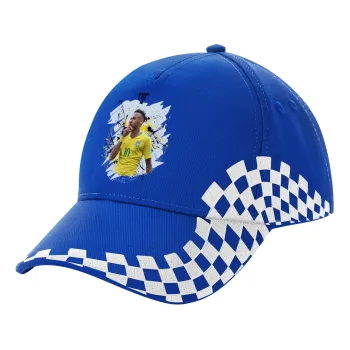 Neymar JR, Adult Ultimate BLUE RACING Cap, (100% COTTON DRILL, ADULT, UNISEX, ONE SIZE)