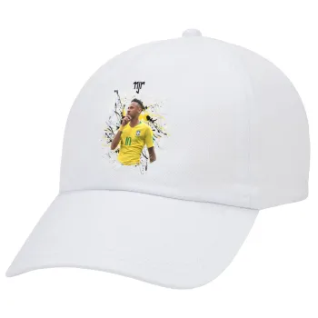 Neymar JR, Καπέλο Ενηλίκων Baseball Λευκό 5-φύλλο (POLYESTER, ΕΝΗΛΙΚΩΝ, UNISEX, ONE SIZE)