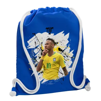Neymar JR, Backpack pouch GYMBAG Blue, with pocket (40x48cm) & thick cords