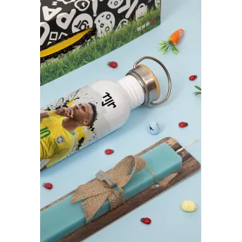 Neymar JR, Πασχαλινή Λαμπάδα με παγούρι μεταλλικό (620ml, stainless steel) & κερί αρωματικό πλακέ (30cm) (ΤΙΡΚΟΥΑΖ)