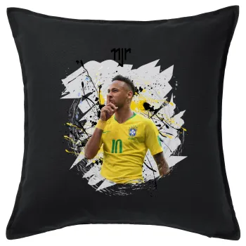 Neymar JR, Sofa cushion black 50x50cm includes filling
