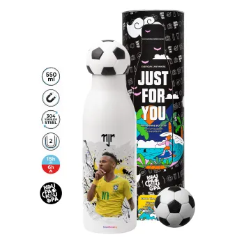 Neymar JR, Μπάλα ποδοσφαίρου μεταλλικό παγούρι θερμός, διπλού τοιχώματος, 550ml