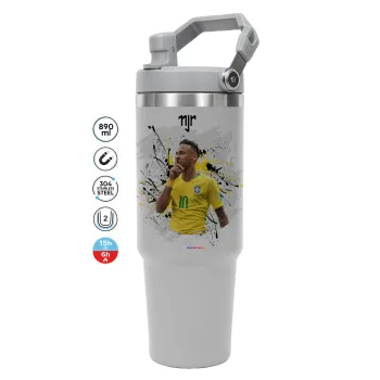 Neymar JR, ΓΚΡΙ χρώματος Θερμός Ανοξείδωτο 890ml (30oz) με χερούλι