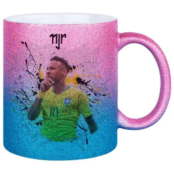 Neymar JR, Κούπα Χρυσή/Μπλε Glitter, κεραμική, 330ml