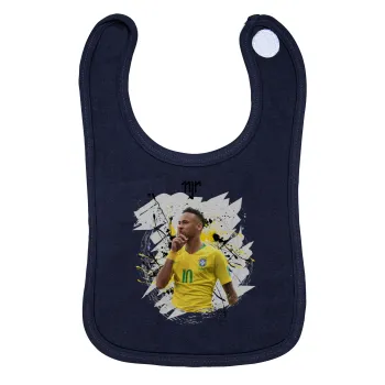 Neymar JR, Σαλιάρα με Σκρατς 100% Organic Cotton Μπλε (0-18 months)