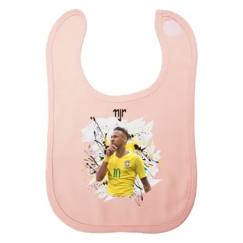 Neymar JR, Σαλιάρα με Σκρατς ΡΟΖ 100% Organic Cotton (0-18 months)