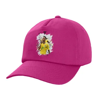 Neymar JR, Children's Baseball Cap, 100% Cotton Twill, Fuchsia (COTTON, CHILDREN'S, UNISEX, ONE SIZE)