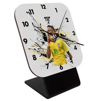 Neymar JR, Quartz Wooden table clock with hands (10cm)