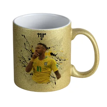 Neymar JR, Κούπα Χρυσή Glitter που γυαλίζει, κεραμική, 330ml