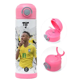 Neymar JR, Παιδικό παγούρι θερμό, ανοξείδωτο, με καλαμάκι ασφαλείας, ΡΟΖ (500ml)