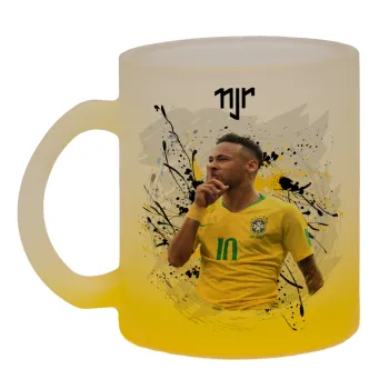 Neymar JR, Κούπα γυάλινη δίχρωμη με βάση το κίτρινο ματ, 330ml