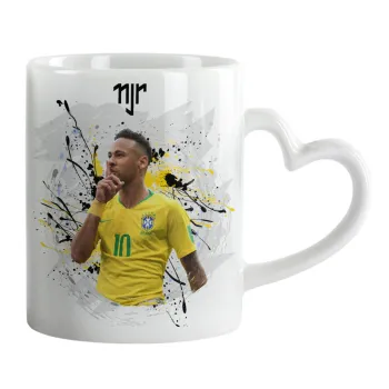Neymar JR, Mug heart handle, ceramic, 330ml