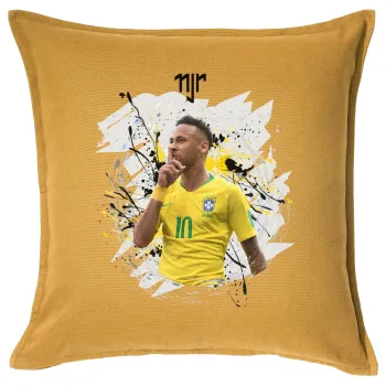 Neymar JR, Sofa cushion YELLOW 50x50cm includes filling