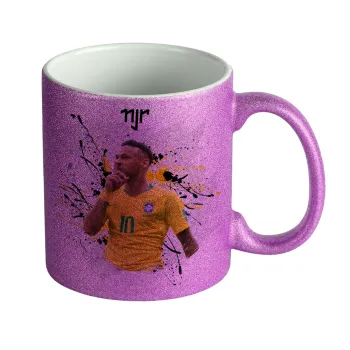 Neymar JR, Κούπα Μωβ Glitter που γυαλίζει, κεραμική, 330ml