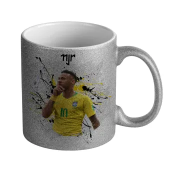Neymar JR, Κούπα Ασημένια Glitter που γυαλίζει, κεραμική, 330ml