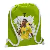 Backpack bag GYMBAG LIME GREEN, with pocket (40x48cm) & thick cords