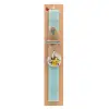 Easter Set, wooden keychain & aromatic flat Easter candle (30cm) (TURQUOISE)