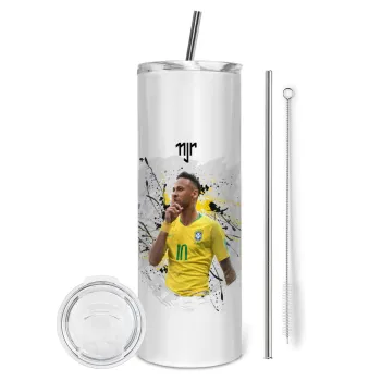 Neymar JR, Tumbler stainless steel 600ml, with metal straw & cleaning brush