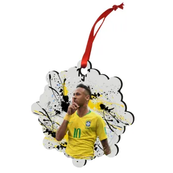 Neymar JR, Christmas ornament snowflake wooden 7.5cm
