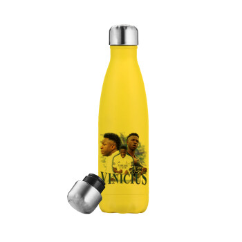 Vinicius Junior, Μεταλλικό παγούρι θερμός Κίτρινος (Stainless steel), διπλού τοιχώματος, 500ml