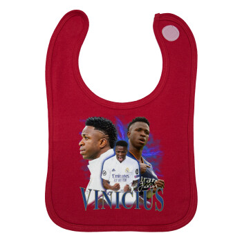 Vinicius Junior, Σαλιάρα με Σκρατς Κόκκινη 100% Organic Cotton (0-18 months)