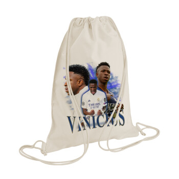 Vinicius Junior, Backpack bag GYMBAG natural (28x40cm)