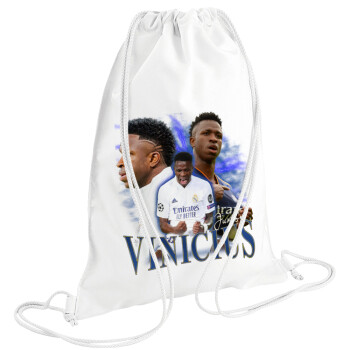 Vinicius Junior, Backpack pouch GYMBAG white (28x40cm)