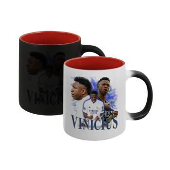 Vinicius Junior, Κούπα Μαγική εσωτερικό κόκκινο, κεραμική, 330ml που αλλάζει χρώμα με το ζεστό ρόφημα