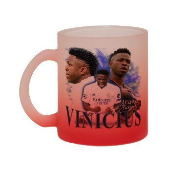 Vinicius Junior, Κούπα γυάλινη δίχρωμη με βάση το κόκκινο ματ, 330ml