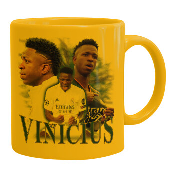 Vinicius Junior, Ceramic coffee mug yellow, 330ml (1pcs)