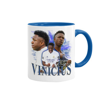 Vinicius Junior, Mug colored blue, ceramic, 330ml