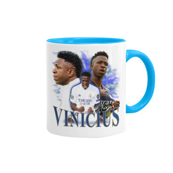 Vinicius Junior, Mug colored light blue, ceramic, 330ml
