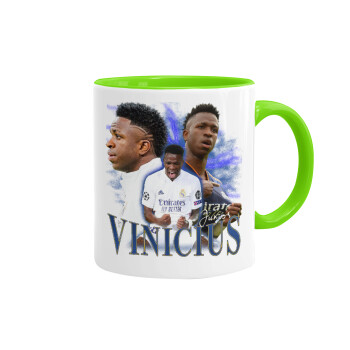 Vinicius Junior, Mug colored light green, ceramic, 330ml