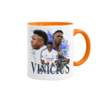 Vinicius Junior, Mug colored orange, ceramic, 330ml