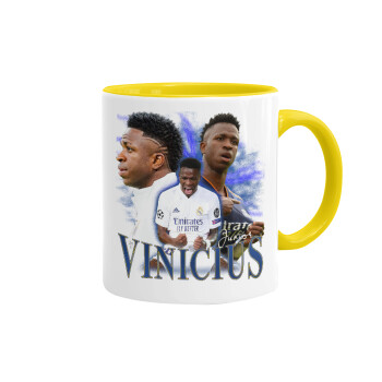 Vinicius Junior, Mug colored yellow, ceramic, 330ml