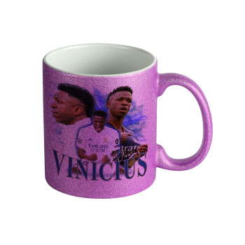 Vinicius Junior, Κούπα Μωβ Glitter που γυαλίζει, κεραμική, 330ml